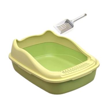 Imagem de Fenteer Caixa de areia aberta para gatos internos removível comadre portátil gato toalete suprimentos para animais de estimação comadre peneirando bacia de,