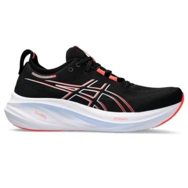 Imagem de ASICS Tênis de corrida masculino Gel-Nimbus 26, Preto/vermelho verdadeiro, 43