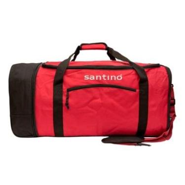 Imagem de Mala Bolsa Sacola de Viagem Dobrável Mao Transversal com Rodinha Tecido Grande Santino-Unissex