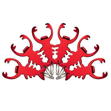 Imagem de SWATOM Chaveiro abridor de garrafa lagosta 6 peças ferramenta abridor de cerveja chaveiro anel acessórios