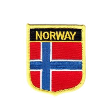 Imagem de Generic Ruoming 1 peça de adesivos de bandeira da Noruega tipo escudo com ferro ou costurado, bordado tático militar nacional da Noruega (Noruega)