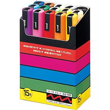 Imagem de Uni-posca PC-5M caneta marcador de tinta - ponta média - conjunto com 15 novas