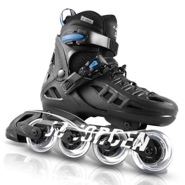 Imagem de JC JORDEN Patins em linha para crianças, meninas e meninos, patins ajustáveis de 4 tamanhos com rodas de iluminação total para mulheres e homens, revestimento externo durável, patins de 4 a 12 adultos
