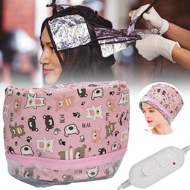 Imagem de Touca de Aquecimento Elétrica para Cabelo, Tratamento de óleo Ajustável, Chapéu a Vapor, Ferramenta Removível para Cuidados Com Os Cabelos (Plugue UE 220 V)