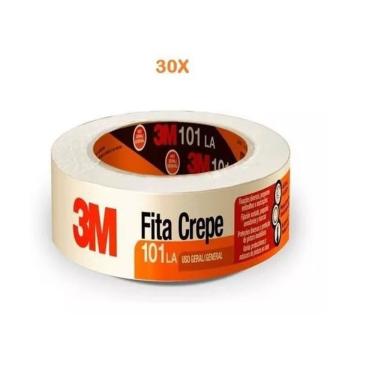 Imagem de Kit 30 Fita Crepe 48MM X 50M 3M 101LA