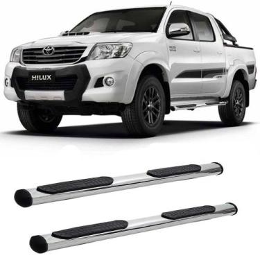 Imagem de Estribo hilux 2006 a 2013 2014 2015 cabine dupla cromado - SOLAR