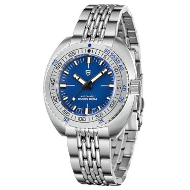 Imagem de Pagani Design Relógios masculinos à prova d'água 300 m automáticos para homens NH38A movimento relógio de pulso mecânico de aço inoxidável, Azul, Negócios