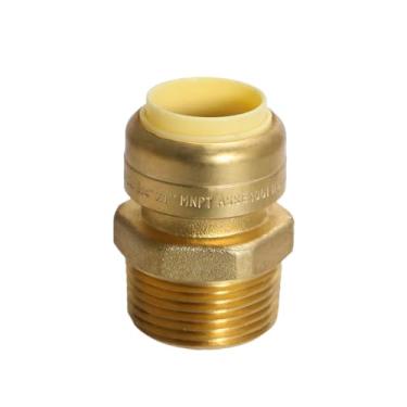 Imagem de 1 peça XFITTING 3/4" Push Fit x 2,54 cm Adaptador NPT macho, adaptador macho, certificado para NSF ANSI61, latão sem chumbo, conexão de encanamento para cobre, Pex, CPVC, 1 pacote