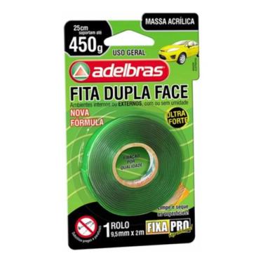 Imagem de KIT 2 Adesivo Dupla Face Profissional Transparente Uso Gera - ADELBRAS
