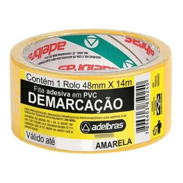 Imagem de Fita Demarcação De Solo Chão Amarelo Adelbrás 14mts 48mm - ADELBRAS