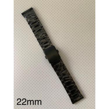 Imagem de 3 Pulseiras de Aço Preto Terminal Reto 22mm - Universal