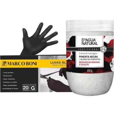 Imagem de Kit creme pimenta negra e 10 pares luva latex g marco boni - generico