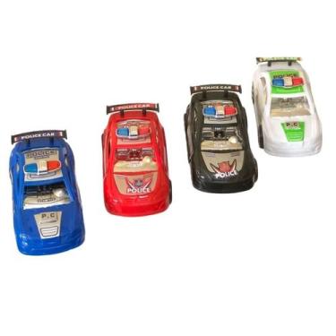 Imagem de Kit 4 Carros De Polícia Plástico Infantil Brinquedo Sortido - Company 