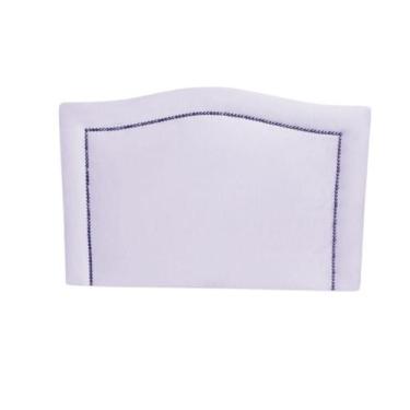 Imagem de Cabeceira Estofada Solteiro Branca Línea Tacha Fumê - Brilhos