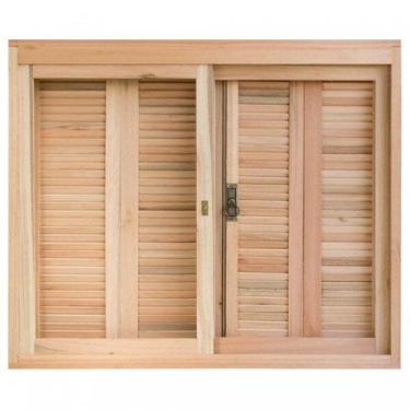 Imagem de Janela de Madeira Veneziana 120x140cm com Caixilho 14cm Ewk 100 Rondos