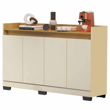 Imagem de Aparador Buffet Cantinho Café Balcão Sala Retro Industrial 4 Portas Pr