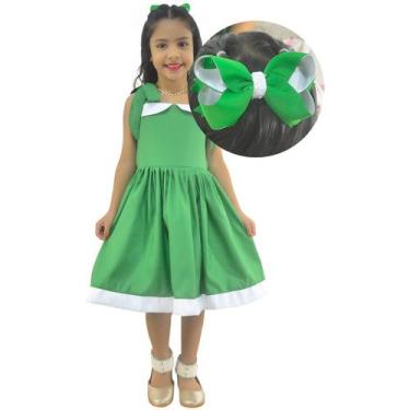 Imagem de Vestido Infantil Menina Festa Chique Varias Cores + Laço - Moderna Men