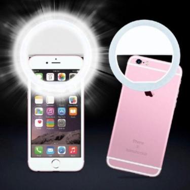 Imagem de Luz De Selfie Ring Light Anel Led Flash Celular Recarregável Branco - 