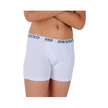 Imagem de Cueca Boxer Infantil Menino - Kit com 3 Algodão Elastico Exposto - San