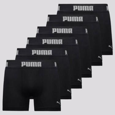 Imagem de Kit 6 Cuecas Boxer Puma Seamless Preta, EG