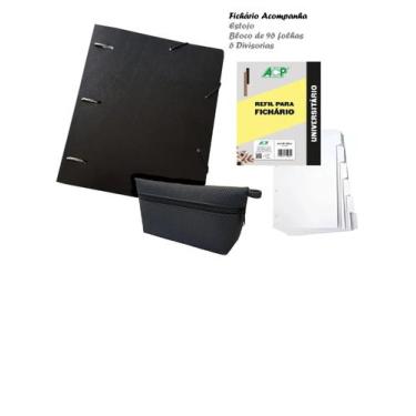 Imagem de Caderno Argolado Universitário Black Pp 96fls + 6 Div + Est - ACP