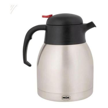Imagem de Bule Para Leite Chá Chaleira Inox Com Gatilho 1,2 Litros Mor