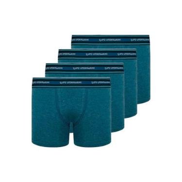 Imagem de Kit com 4 Cuecas Infantil Boxer Lupinho 141-003 - LUPO, Azul, P