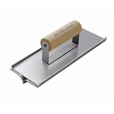 Imagem de Kraft Tool Régua manual de aço inoxidável CF622 com profundidade de 1,27 cm, raio de 9,5 mm com cabo de madeira, 15,2 x 12,7 cm