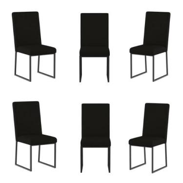 Imagem de Kit 6 Cadeiras Para Mesa De Jantar Base Industrial Preto Balaqui - Bal