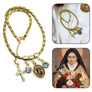 Imagem de Pulseira Santa Terezinha do Menino Jesus Dourada - FORNECEDOR 2