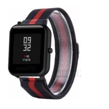 Imagem de Kit 2 Pulseiras em Metal / Aço - Magnética compatíveis com Amazfit GTS