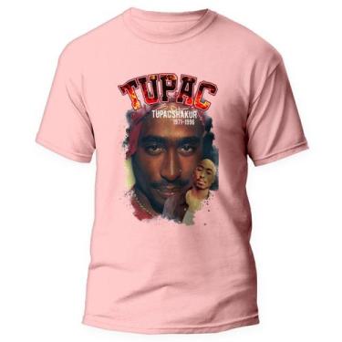 Imagem de Camiseta Tupac 2pac Rapper Rap camisa Hip Hop 5 Rosa - Kamisetas Otaku