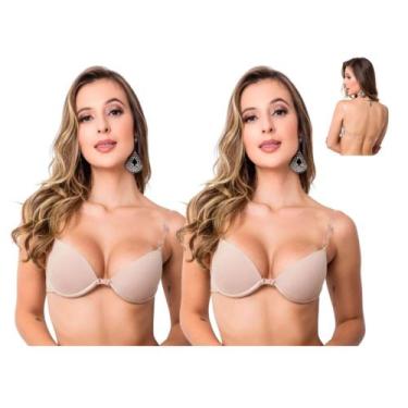 Imagem de kit 2 Sutiã De Bojo Com Alça de Silicone Transparente Costa Nua 2 unid