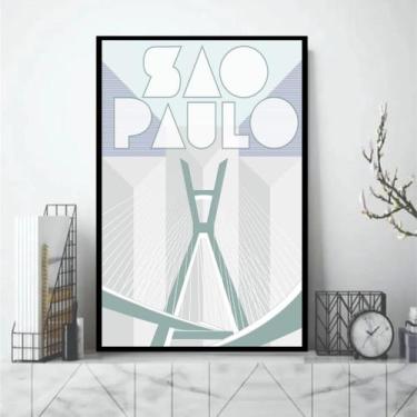 Imagem de Quadro São Paulo City - Ponte Estaiada 24x18cm - Quadros On-line, Mold