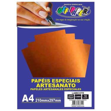 Imagem de Papel Lamicote A4 250g Cobre Off Paper - 10 Folhas