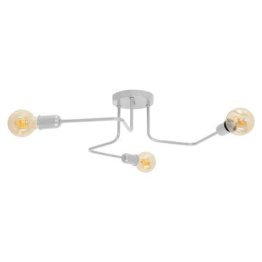 Imagem de Plafon Luminalux Assimétrico 3 Braços Phoenix Moderno Aranha, Prata