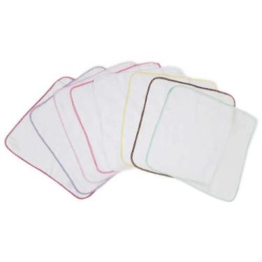 Imagem de Fralda De Boca Bebê Quadriculada 33x33cm Com Crochê - Dugu, Feminino