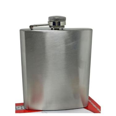 Imagem de Cantil Bolso Aço Inox 210ml Militar Bebidas Whisky Vodka Álcool Rum Ca