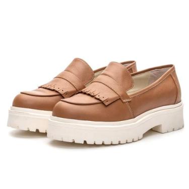 Imagem de Mocassim Feminino Tratorado com Franjas Aproprie - 3802 - Caramelo - B