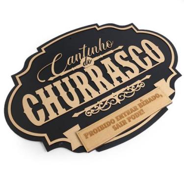 Imagem de Cantinho Do Churrasco Placa Decorativa Grande Mdf - Yper Criativo, Pre