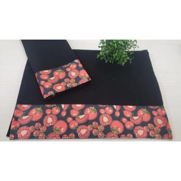 Imagem de Pano de prato Guardanapo Black 2 peças Barrado estampado - Nathalia En