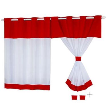 Imagem de Cortina Para Cozinha Com Bandô Liso 2,70 x 1,40 - GDECORAÇÕES, Bandô V