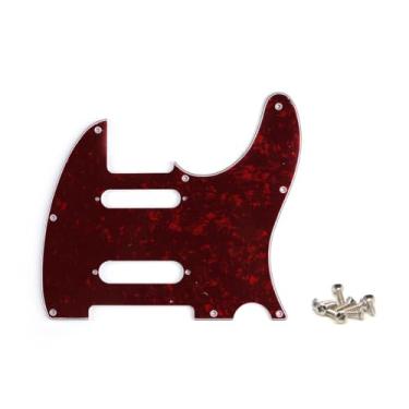 Imagem de SHENGSUI Red Pearl 8 Furos SS Guitarra Tele Pickguard Fit Fender Nashville Telecaster Pickguard Substituição