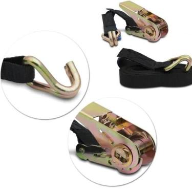 Imagem de kit 2 Cinta Com Catraca Carga 3 T 50mm 10 metro Caminhão Amarração - t
