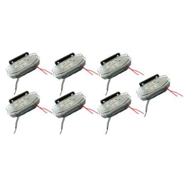 Imagem de 7 Sinaleira Lanterna Lateral Led Peixinho Caminhão Carreta Com Vigia C