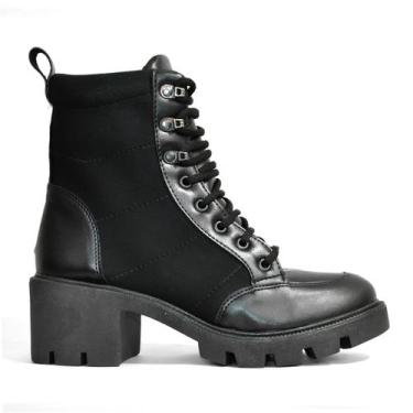 Imagem de Coturno Godiva Tratorado Multimaterial Feminino Preto, Preto, 37