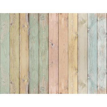 Imagem de Papel De Parede Madeira Colorida Envelhecida Sala Vinil - Criptonita, 