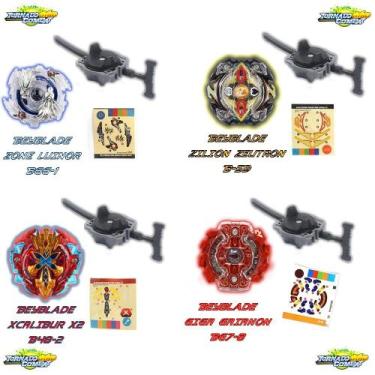 Imagem de Kit 4 Beyblade Burst + 4 Lançadores Beyblade Tornado Gyro Combat
