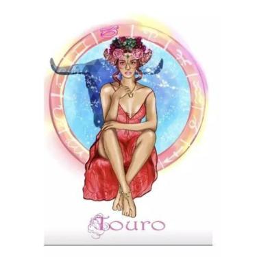Imagem de Canga Praia Signos Poliéster Moda Verão Beach Astrologia - Blue, Touro