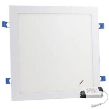 Imagem de Plafon Painel Led 25W 24W Embutir Quadrado - Branco Quente - Al-Mare